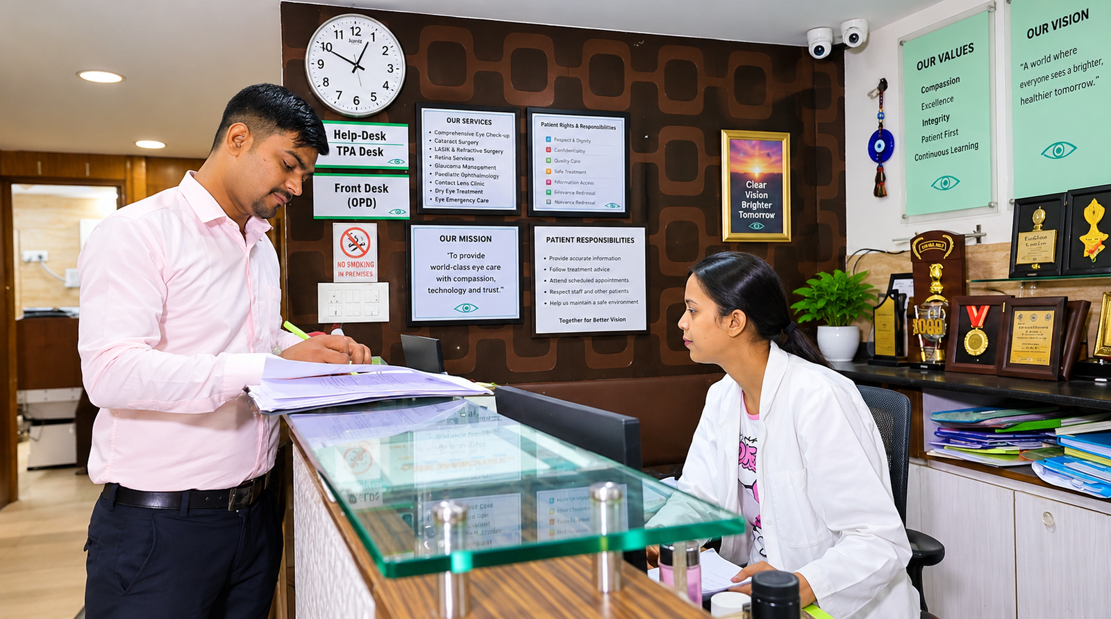 Hospital reception team