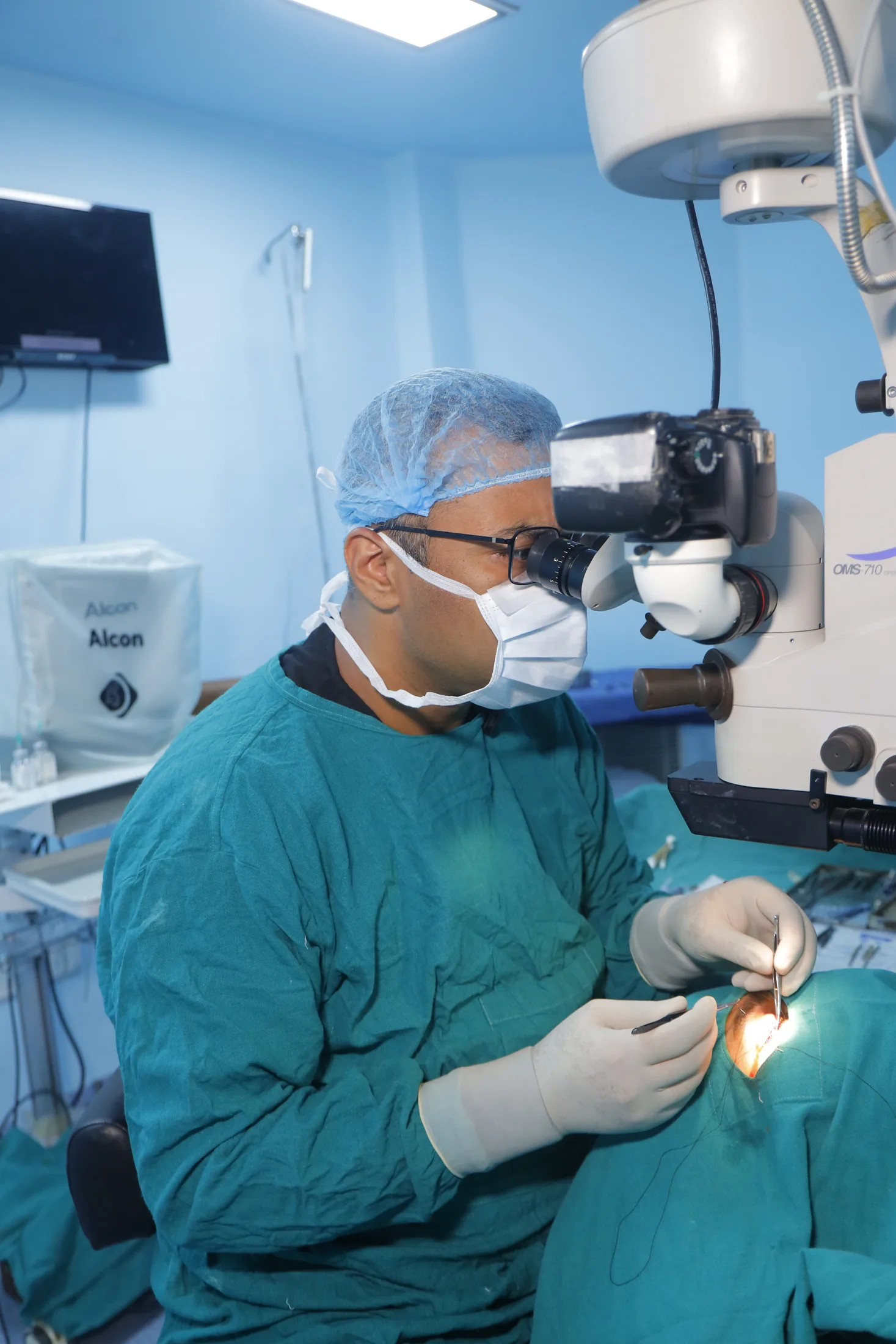 Ophthalmic surgery in progress