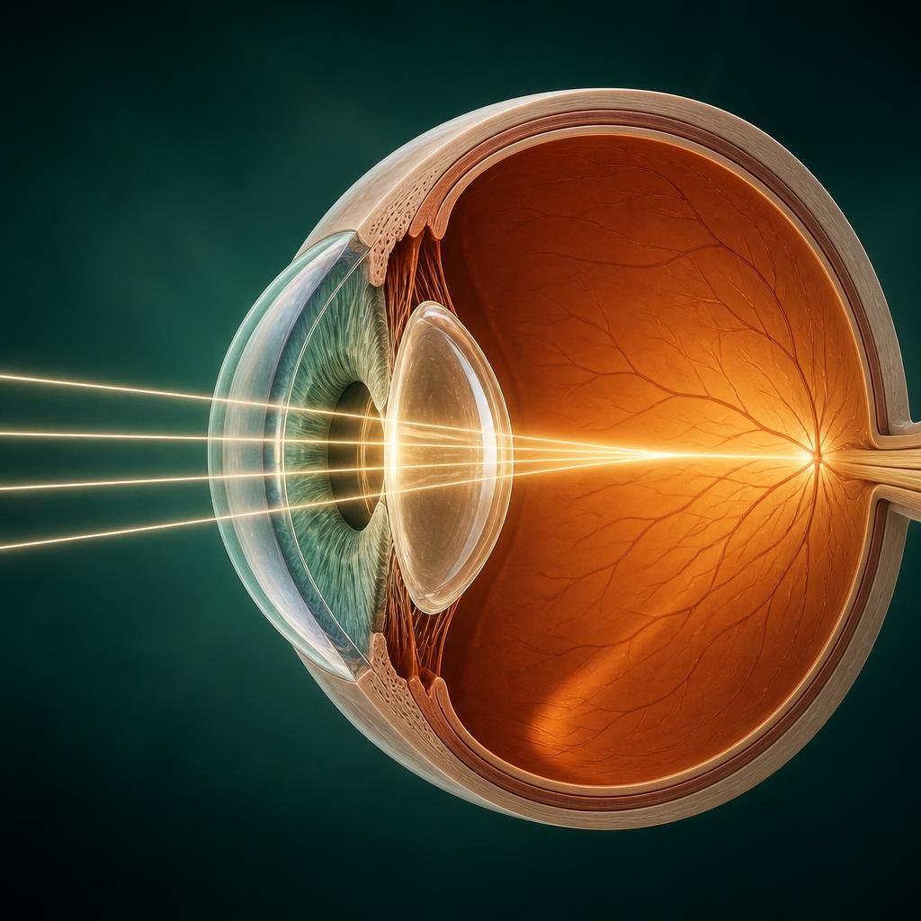 Refractive surgery light focus illustration